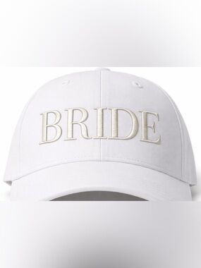 Bride Embroidered White Baseball Cap
